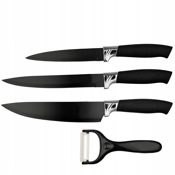 Cuțite din Ceramică – Set Profesional 4 Piese (Negre)