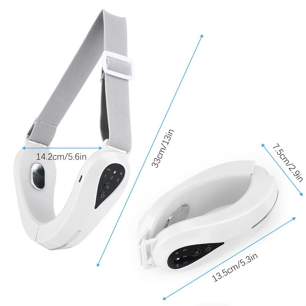 Aparat de masaj facial V-Face pentru liftingul bărbiei cu terapie LED 2-în-1